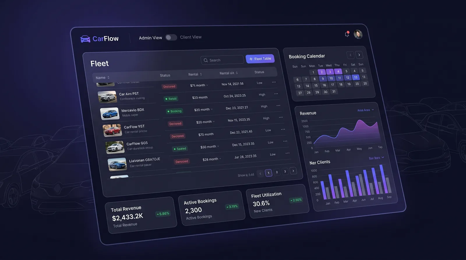 CarFlow — Plateforme SaaS · réalisé par Atlas Web (Maroc)
